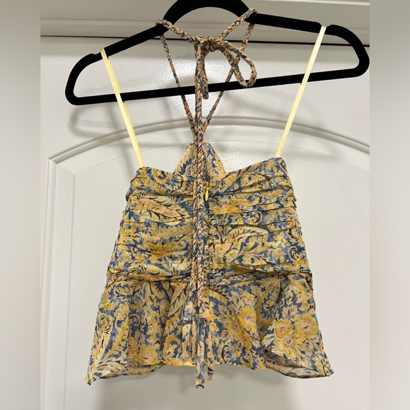 NWOT Veronica Beard 100% Silk Braided Halter Paisley top - Picture 7 of 11